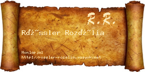 Rössler Rozália névjegykártya